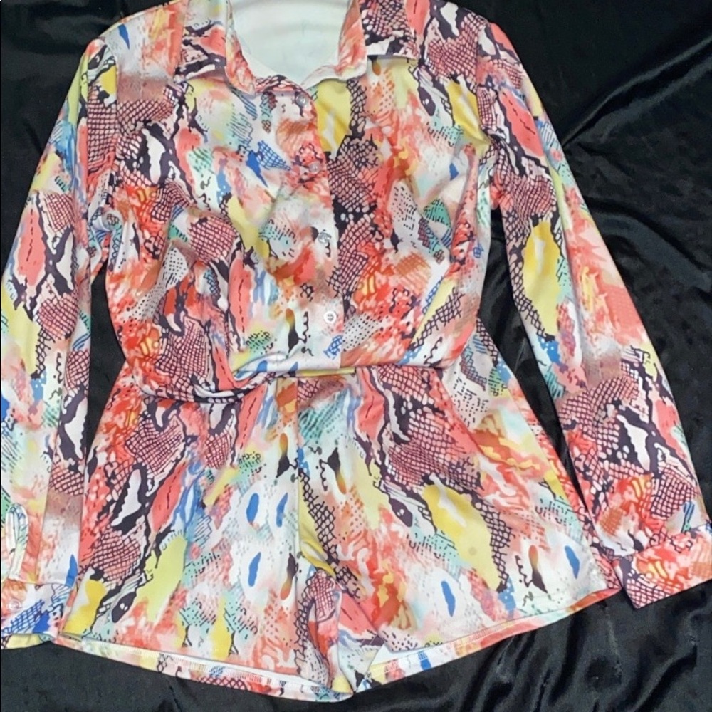 2 Piece Pink Python Short Set - image 1